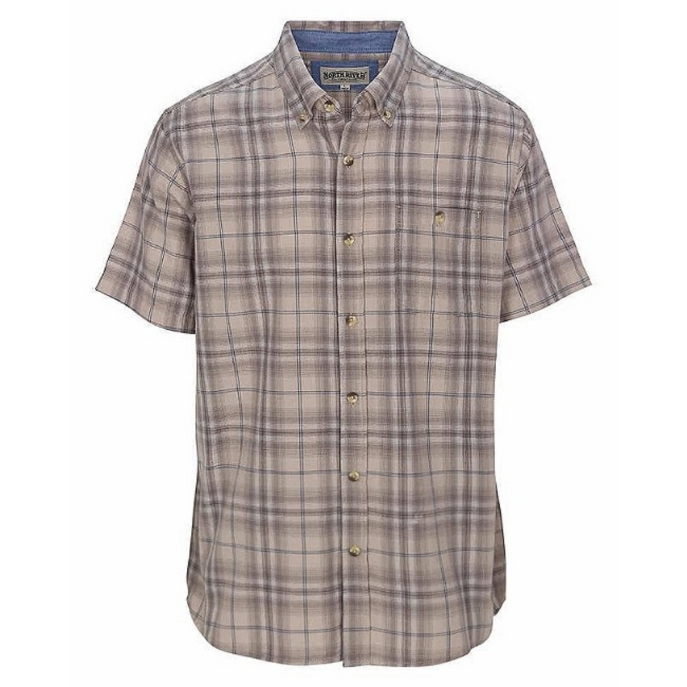 Men's Cozy Cotton Short Sleeve Plaid Shirt